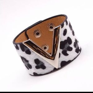 Letter “V” Cuff Bangle Wrap Bracelet